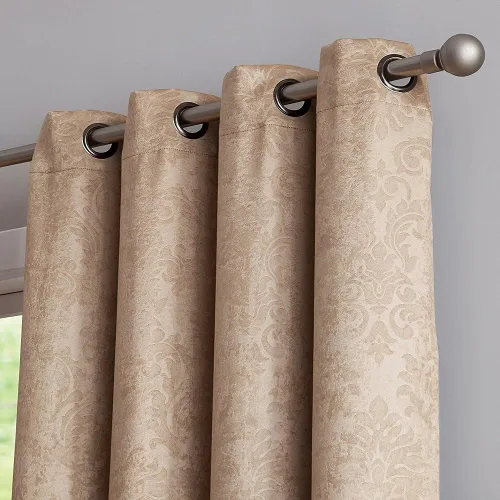 Vista 13 de Warm Home Designs 1 par (2 paneles) de cortinas opacas de carbón gris con patrón de flores de damasco texturizado en relieve. Cada panel de cortina