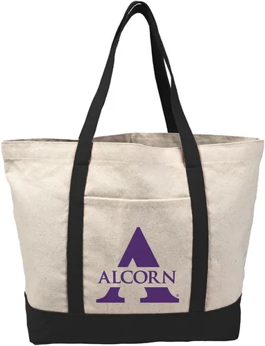 Vista 47 de Campus Lab Bolsa de lona con logotipo primario colegiado con bolsillo externo, bolsa de hombro reutilizable para ir de compras, playa Águilas A&m