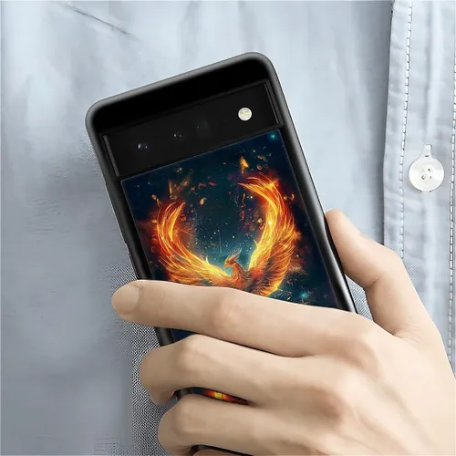 Vista 360 de Compatible con Google Pixel 4A 5G Mobile Case Creative Acrylic Panel trasero Silicona Protección Grip especialmente diseñado para Google Pixel 4A 5G