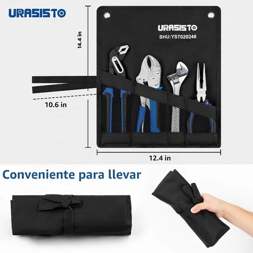Vista 2 de URASISTO Kit de herramientas de mantenimiento del hogar de 4 piezas para hombres, incluye junta de ranura, nariz larga, corte diagonal, alicates