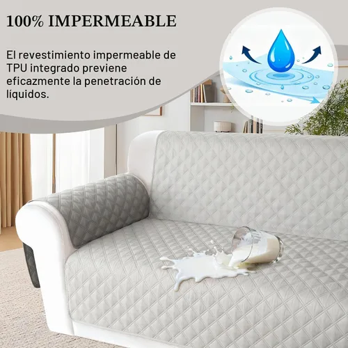 Vista 3 de HDCAXKJ Fundas de sofá esquineras para sofá seccional, protector de muebles, Gris claro, XXL