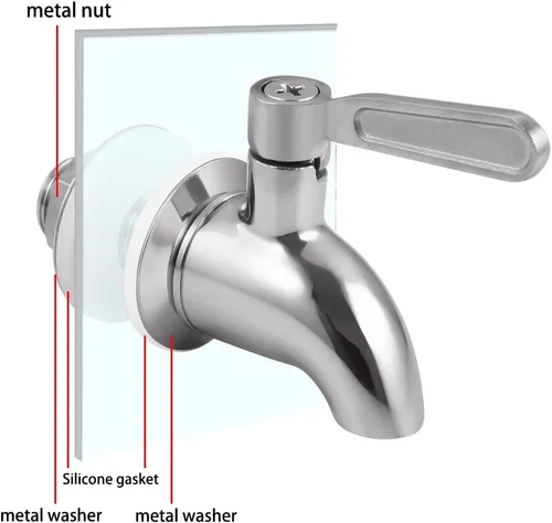 Vista 5 de Grifo de reemplazo del dispensador de bebidas,Espiga de acero inoxidable para dispensador de agua,Grifo de reemplazo del dispensador de bebidas