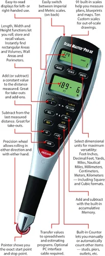 Vista 4 de Calculated Industries 6135 Scale Master Pro XE Advanced Digital Plan Medidor e Interfaz Cable para 6135, 15 pies