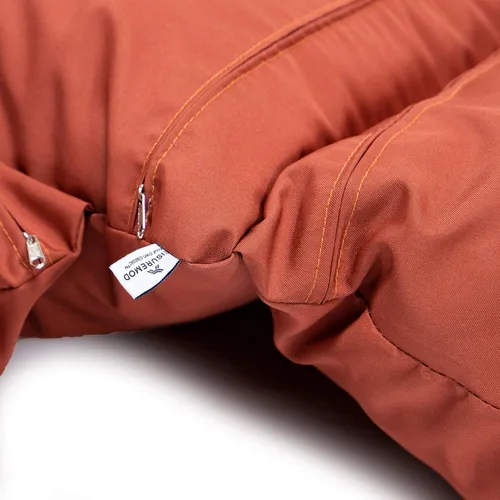 Vista 4 de LeisureMod Cojín colgante para silla de huevo para 2 personas, naranja oscuro, secado rápido, resistente a la intemperie, relleno de algodón suave