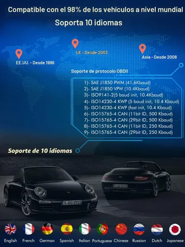Vista 8 de MOTOPOWER MP69040 Lector de código OBD2 para coche, herramienta de escaneo de diagnóstico de fallo del motor, negro