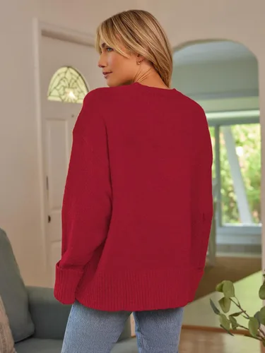Vista 118 de LILLUSORY - Suéteres sin botones grandes para mujer, suéter mullido, grueso y cálido