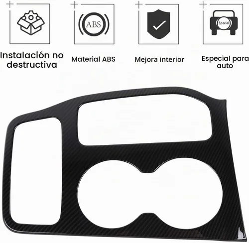 Vista 3 de Kit de moldura interior de cubierta de panel de cambio de marchas JeCar para Jeep Grand Cherokee 2016-2020, textura de fibra de carbono Acabado