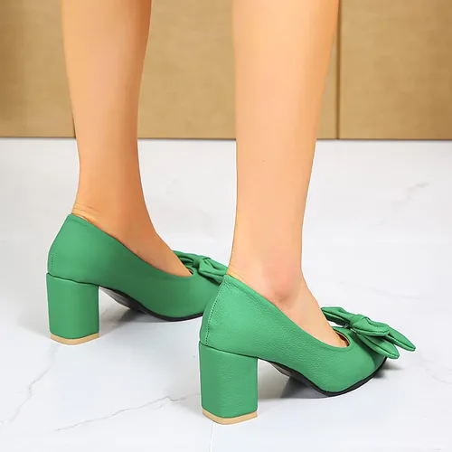 Vista 5 de Sandalias de verano para mujer, sandalias de playa para mujer, de cuero con lazo puntiagudo, puntera gruesa, tacón alto, zapatos casuales, regalos