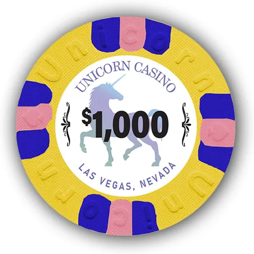 Vista 4 de DA VINCI Paquete de 50 fichas de póquer Unicorn All Clay de 0.32 oz con denominaciones, auténticas fichas de casino ponderadas