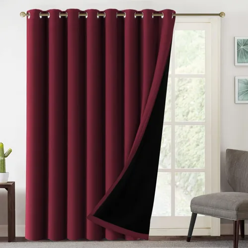 Vista 17 de MeilleMaison Paneles de cortina 100 % opacas para ventana de dormitorio, bloqueo de luz completa, de 84 pulgadas de largo, con aislamiento térmico