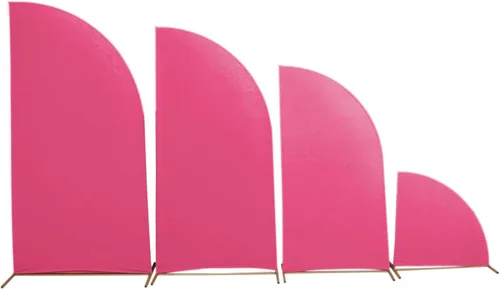 Vista 180 de Efavormart - Juego de 4 fundas de elastano beige para arco de media luna, fundas de telón de fondo Chiara de 2.5 pies a 7 pies para escenarios