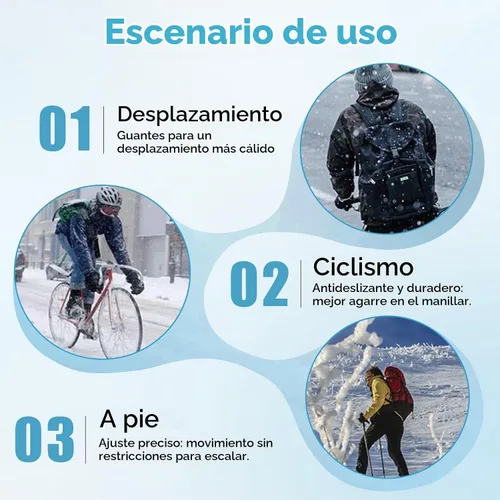 Vista 4 de Guantes térmicos de invierno aislados con compatibilidad con pantalla táctil, diseño impermeable para deportes al aire libre