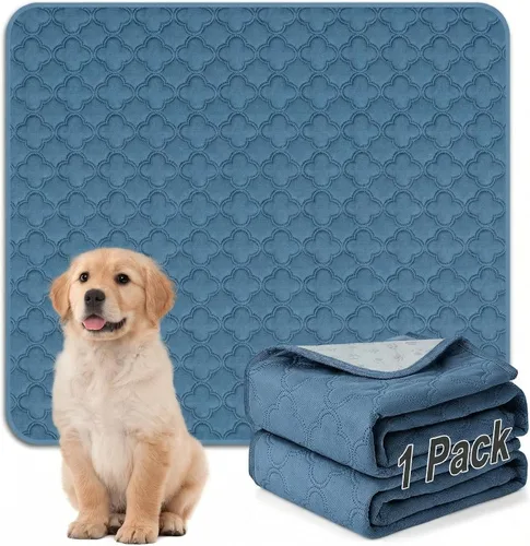 Vista 30 de FunFurry Forro lavable para jaula de conejillo de indias, paquete de 4 almohadillas reutilizables y lavables, ropa de cama impermeable para Azul