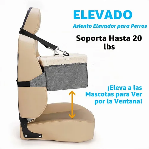 Vista 12 de Asiento elevador de coche para perros pequeños y gatos, elevado con marco de metal