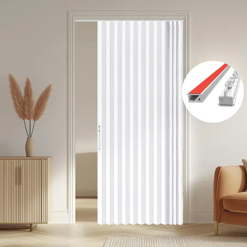 Vista 26 de AJAZZ Cortinas 100% Opacas para Puertas Corredizas de Entrada, Puertas de Acordeón para Entrada, Cortina Magnética para Puerta de Dormitorio Sala
