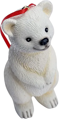 Vista 9 de Mini estatua de oso pequeño adorno de escultura colgante figura de animal regalo para árbol de Navidad, hogar, oficina, habitación, automóvil, Negro