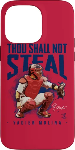 Vista 21 de Yadier Molina - Carcasa para iPhone 17, diseño de "Thou Shall Not Steal