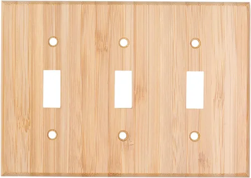 Vista 12 de 10 piezas de placa de interruptor de luz de salida de doble agujero de madera de 4.5 x 2.76 pulgadas, placa de pared de madera cruda, cubierta