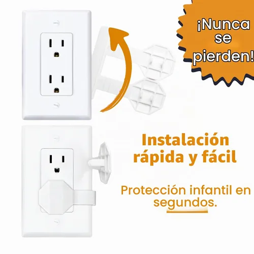 Vista 2 de Fundas para enchufes a prueba de bebés (paquete de 6) – Fundas de enchufe a prueba de niños siempre conectadas para enchufes eléctricos – Cubiertas