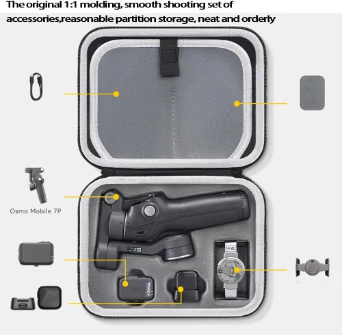 Vista 3 de Funda para Osmo Mobile 7P, bolsa de almacenamiento portátil con correa para el hombro para Dji Osmo Mobile 7/7P Gimbal Stabilizer Travel Carrying