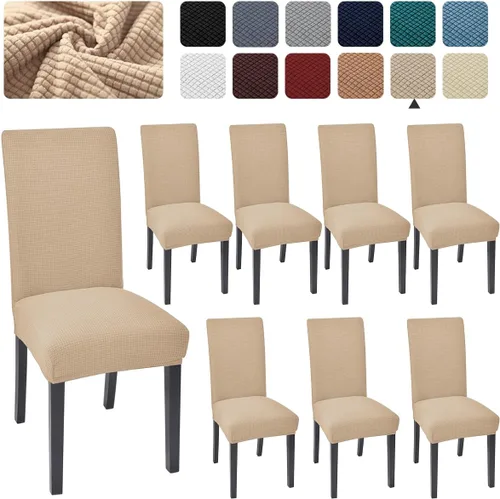 Vista 25 de Juego de 4 fundas para sillas de comedor y cocina, fundas para sillas de comedor, color negro