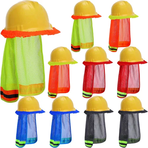 Vista 9 de 10 piezas de casco duro para el sol con cierres seguros, casco de construcción, sombrero, sombrero, construcción, sombrero, se adapta a cascos