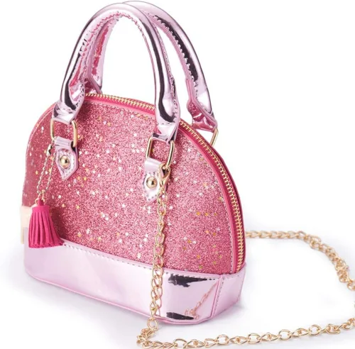 Vista 6 de YiSu Princess Little Girls Purses Toddler kids Crossbody Bag Wall et Shell Shape Handbags for girls cute Tote (pink)