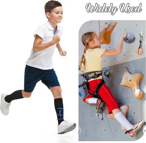 Vista 5 de 4 pares de calcetines de compresión para niños, 15-20 mmHg, medias de compresión graduadas para niños