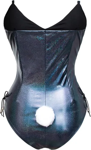 Vista 3 de Conjunto de traje de disfraz de conejito para mujer, una sola pieza, con accesorios
