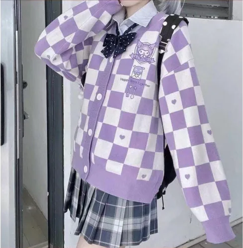 Vista 4 de Cárdigan japonés para mujer, lindo suéter Kawaii JK Uniforme, suéter de cosplay