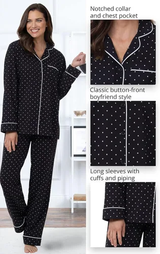 Vista 104 de PajamaGram Conjunto de pijama para mujer – Pijama para mujer, jersey novio, 100% algodón