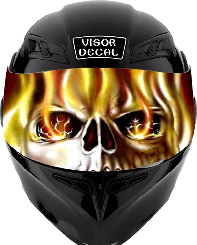 Vista 15 de Calcomanía de visera de calavera para casco compatible con: Icon Shoei Bell HJC Scorpion AGV V2 (V25 Skull)