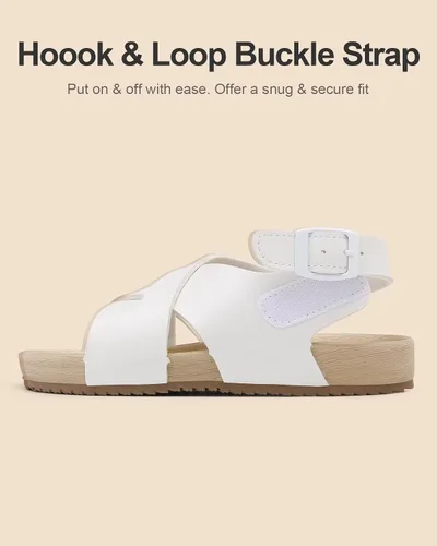 Vista 3 de Cubufly Sandalias para niños con tiras cruzadas y puntera abierta, zapatos de verano para uso en interiores y exteriores, para niños pequeños