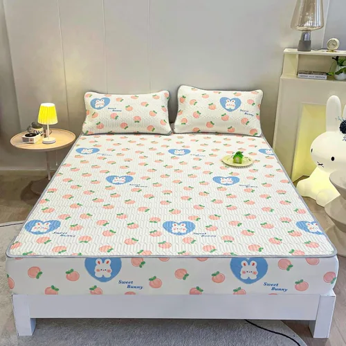 Vista 12 de FCLDESHOP Comfort Hotel - Sábana bajera ajustable con bolsillo profundo con estampado de látex de verano, para dormitorio de niños y niñas, Flor