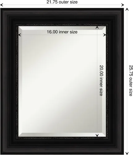 Vista 4 de Amanti Art Espejo de pared, espejo de marco negro para decoración de pared o para usar como espejo de baño para sobre el fregadero