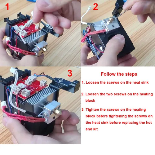 Vista 5 de HzdaDeve Hotend para Elegoo Neptune 3 Pro Hot End Kit para Neptune 3 Plus/Max Extrusora Cabeza Calentador Rotura Silicona Cubierta Termistor