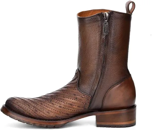 Vista 4 de Bota Cuadra para hombre en piel bovino con cremallera