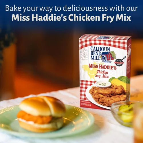 Vista 3 de Calhoun Bend Mill Miss Haddie's - Mezcla de pollo para papas fritas, estilo sureño, revestimiento de pollo crujiente para freír, empanar y hornear