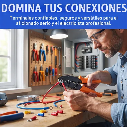 Vista 6 de 300 conectores eléctricos, conectores eléctricos de cable de alambre aislado, anillo de horquilla, desconexión rápida, terminales de crimpado