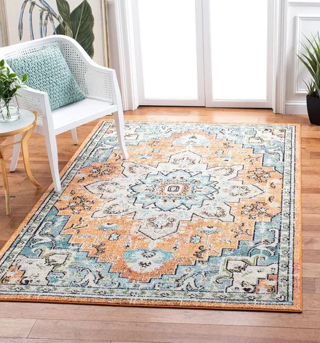 Vista 89 de Safavieh MAD473E - Tapete con diseño de medallón desgastado, bohemio elegante, colección Madison, no suelta pelos, fácil de cuidar, alto tránsito