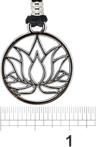 Vista 4 de BlueRica Collar de cordón ajustable con flor de loto