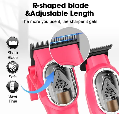Vista 3 de KEMEI KM-8502 - Juego de cortapelos y recortadora de pelo profesional inalámbrica para hombres, kit de corte de pelo eléctrico de peluquería de 9000