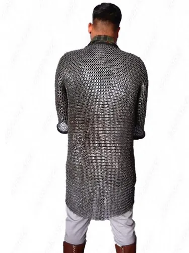 Vista 3 de The MEDIEVALS - Camisa de manga completa abierta con remachado plano de 0.354in ID MS