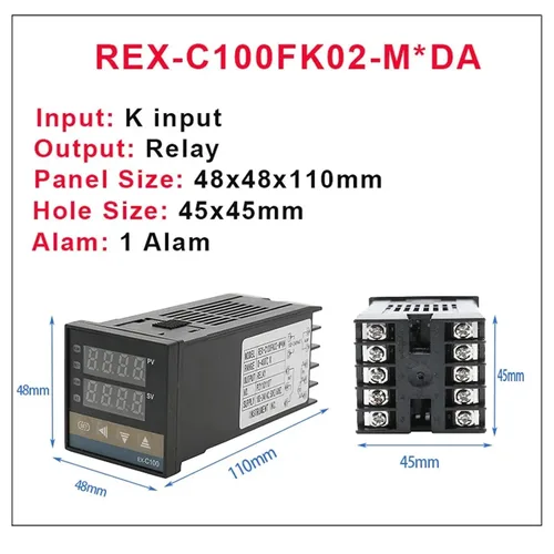Vista 2 de REX- C100 Digital Intelligent Temperature Controller K/Universal Input SSR/Relay Output Thermostat 110V to 240V Work Voltage(K in Relay Out)