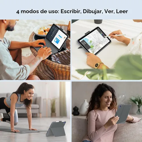Vista 8 de Funda de teclado para iPad de décima generación: teclado mágico estilo Bluetooth recargable con trackpad incorporado, teclas retroiluminadas, diseño