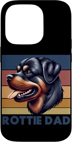 Vista 17 de Rottweiler Dad Rottie Father Dog Parent Father's Day Retro Case for iPhone 16