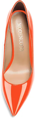 Vista 3 de MODENCOCO Zapatos de tacón bajo grueso y grueso para mujer, con puntera puntiaguda, de 2 pulgadas
