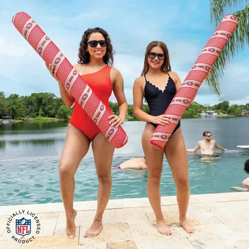 Vista 5 de BigMouth NFL 48” Inflatable Pool Noodle Officially Licensed NFL Fan Gear Soft Top Large Jumbo Float for Adults and Teens