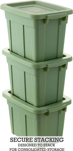 Vista 7 de Organize Your Home Contenedores de almacenamiento coloridos para espacios pequeños con tapas, paquete de 6, recipientes de plástico pequeños
