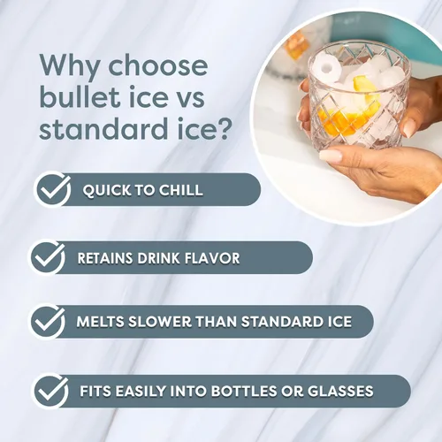 Vista 5 de Igloo Máquina de hielo de encimera autolimpiante, compacta y portátil, crea 26 libras por día, 8 piezas listas cada 7-8 minutos, incluye pala